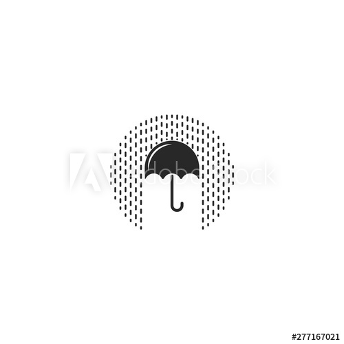 500x500 Logo Umbrella With Rain Drops Saving Waterproof Icon