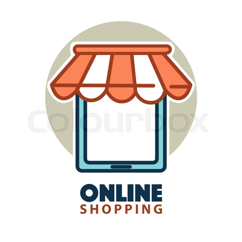 800x800 Online Shopping Logo Design With A Stock Vector Colourbox