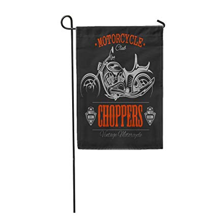 425x425 Semtomn Garden Flag Biker Motorcycle Chopper