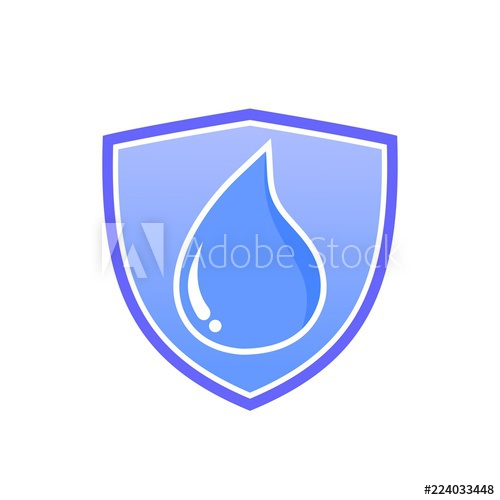 500x500 Water Resistant, Waterproof, Water Protection Vecto Logo Design