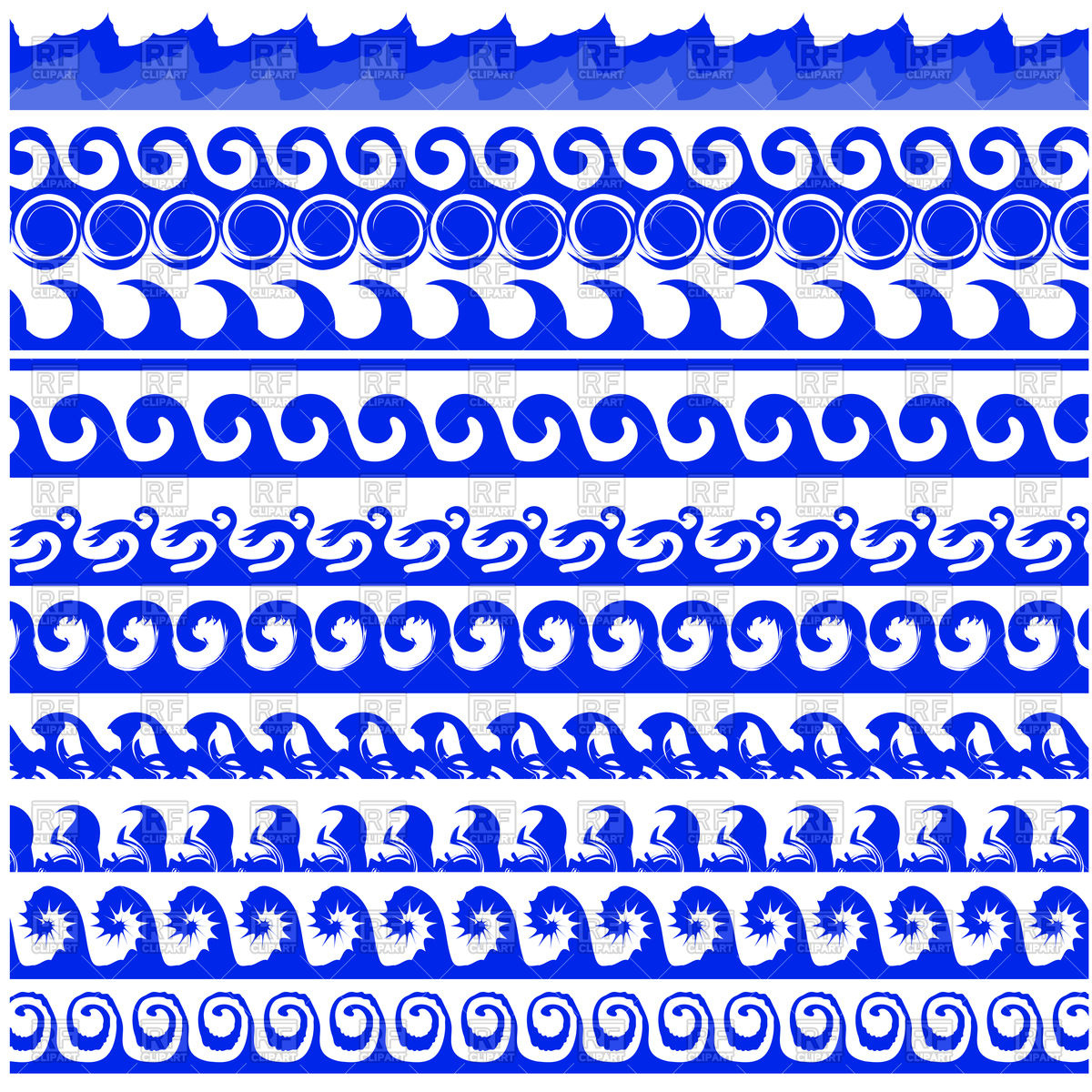 1200x1200 Sea Waves Borders
