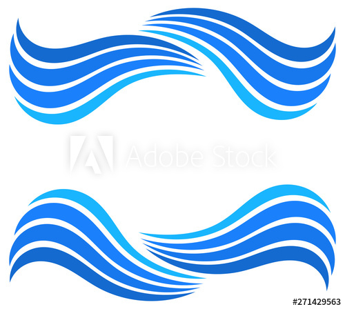 500x448 Blue Water Wave Border Background