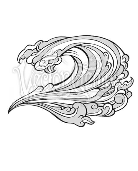 468x580 Tropical Beach Stylized Wave Clipart