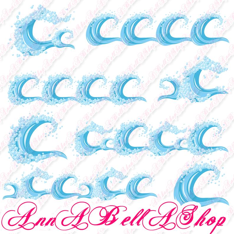 794x794 Wave Clipart Vector Art Vector Grafics Commercial Use Etsy