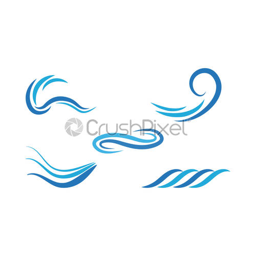 500x500 Wave Graphic Design Template Vector Isolated Illustration, Stock