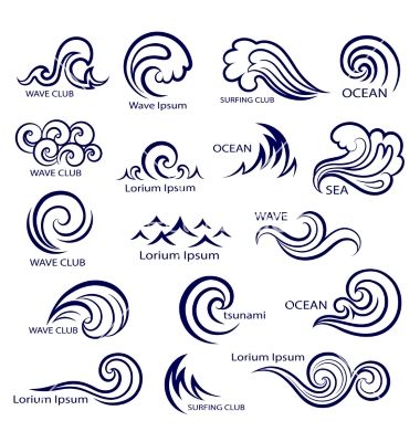 Set Of Isolated Wave Icons Vector 380x400 Set Of Isolated Wave Icons Vector