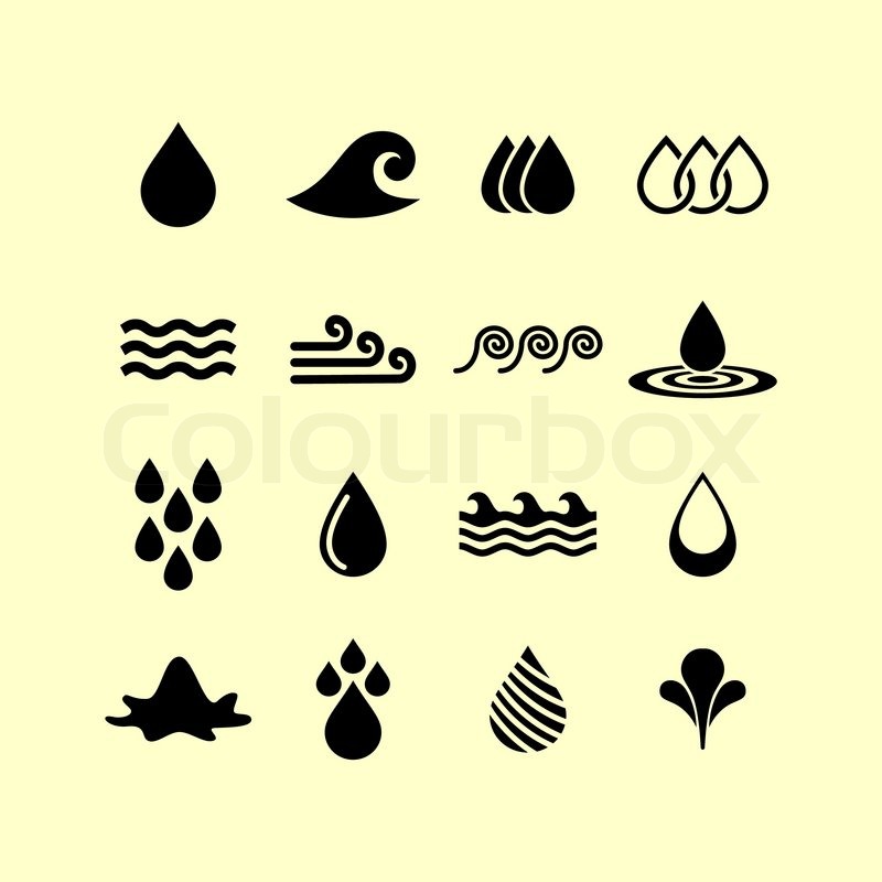 Drops Water Nature Wave Ocean Icon Set Stock Vector Colourbox 800x800 Drops Water Nature Wave Ocean Icon Set Stock Vector Colourbox