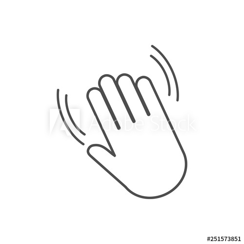 Hand Wave Icon Vector Illustration, Flat Design 500x500 Hand Wave Icon Vector Illustration, Flat Design