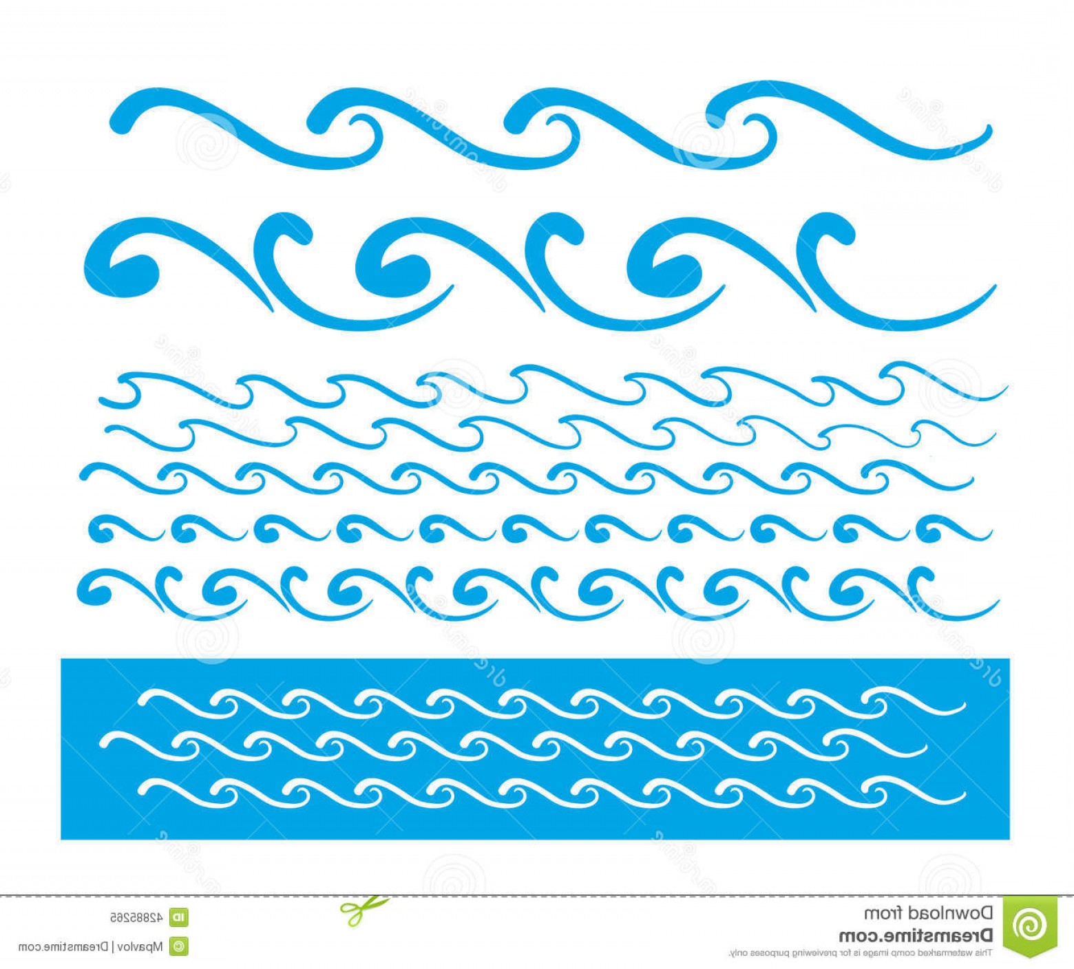 Линейный орнамент волна