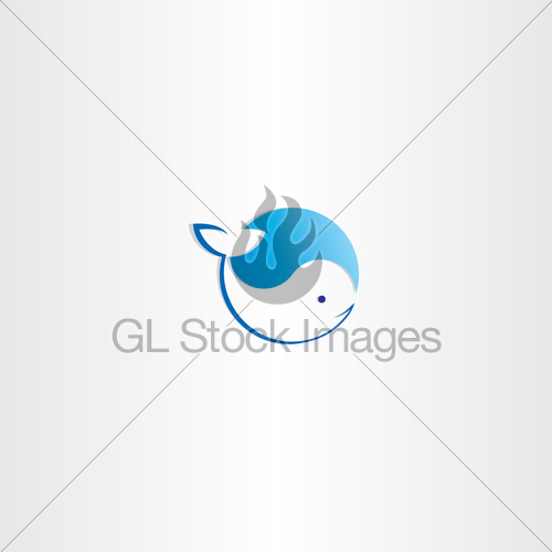 500x500 Circle Whale Water Wave Logo Vector Gl Stock Images
