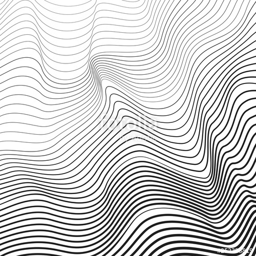 500x500 Black And White Dynamic Waves Vector Squiggle, Waving Lines