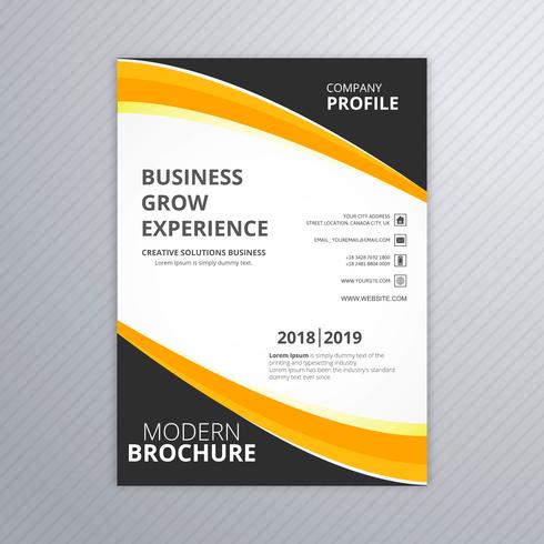 490x490 Modern Brochure Template Design With Stylish Wave Shape Vector