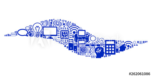 500x253 Wave Shape Collage Icon Organized For Bigdata And Computing