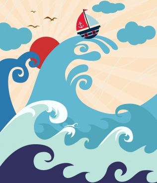 316x368 Ocean Wave Silhouette Free Vector Download