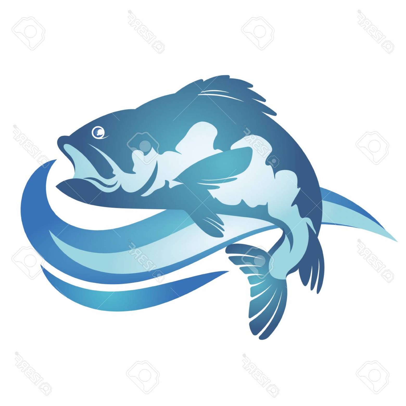 1560x1560 Photostock Vector Fish And Blue Wave Silhouette Soidergi