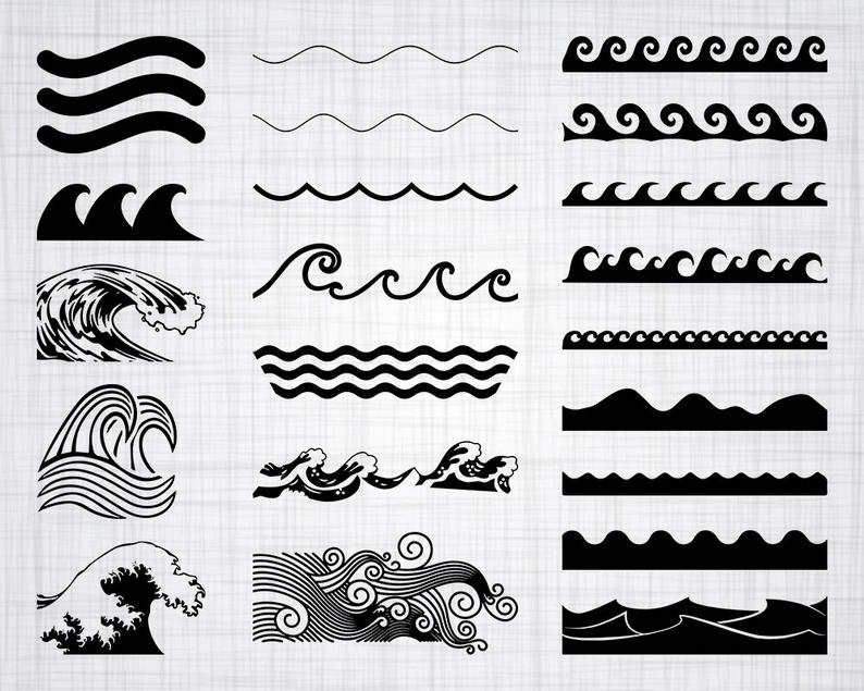 794x635 Wave Bundle Wave Wave Clipart Wave For Etsy