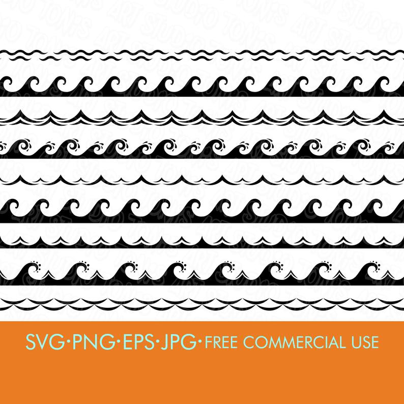 794x794 Wave Bundle Wave Wave Clipart Wave Silhouette Etsy
