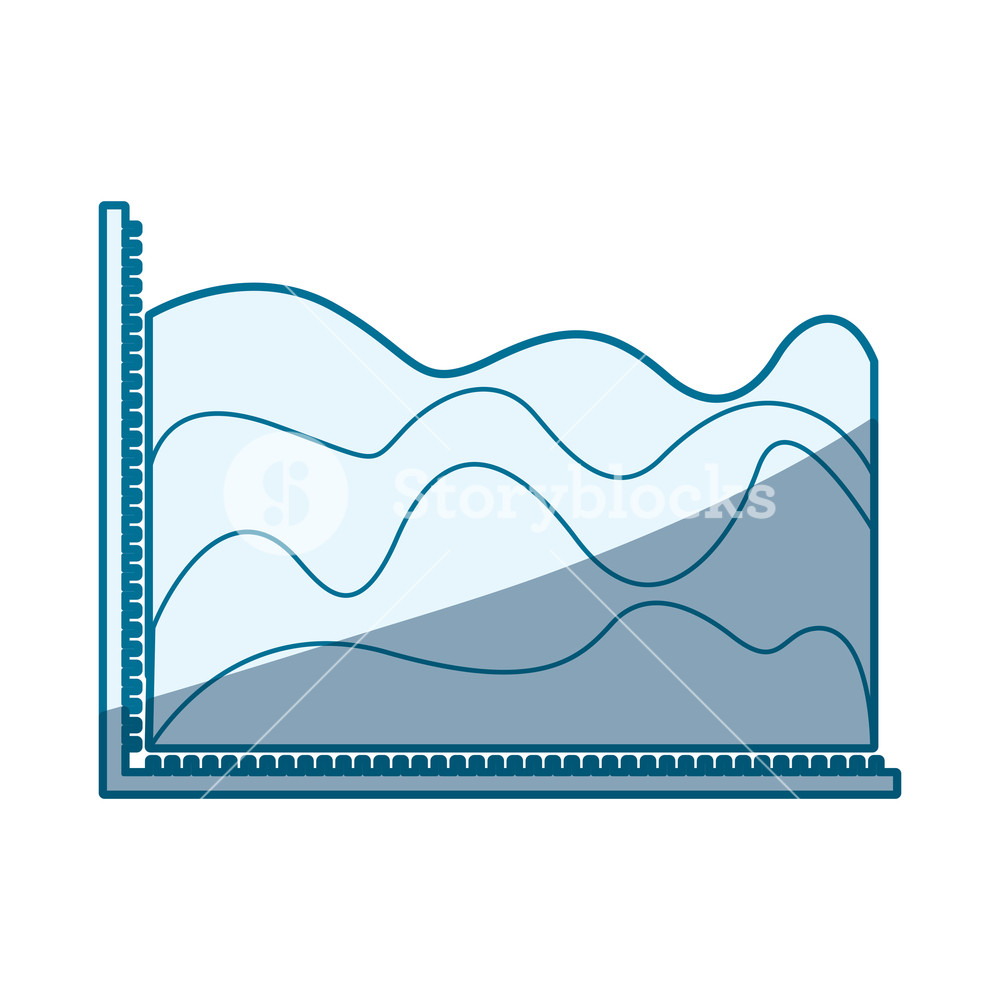 1000x1000 Blue Shading Silhouette Of Statistic Graphic In Shape Of Waves
