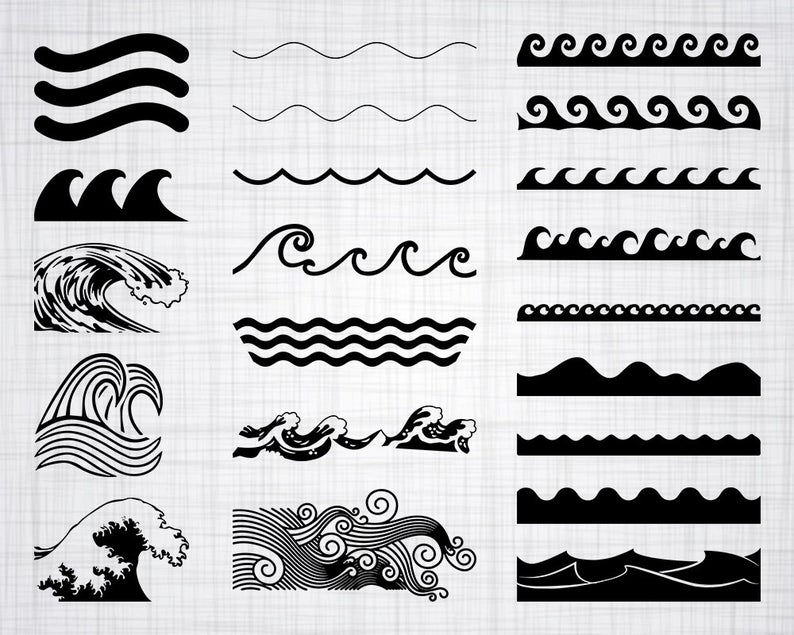794x635 Wave Bundle Wave Wave Clipart Wave For Etsy