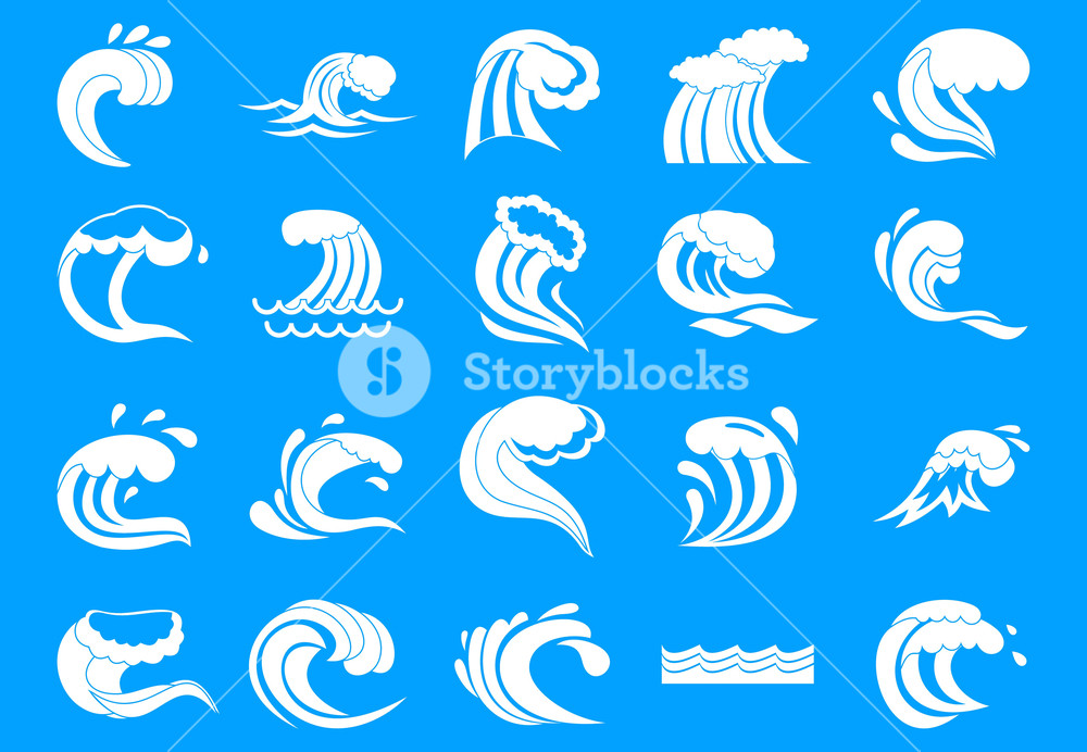 1000x692 Wave Icon Set Simple Set Of Wave Vector Icons For Web Design