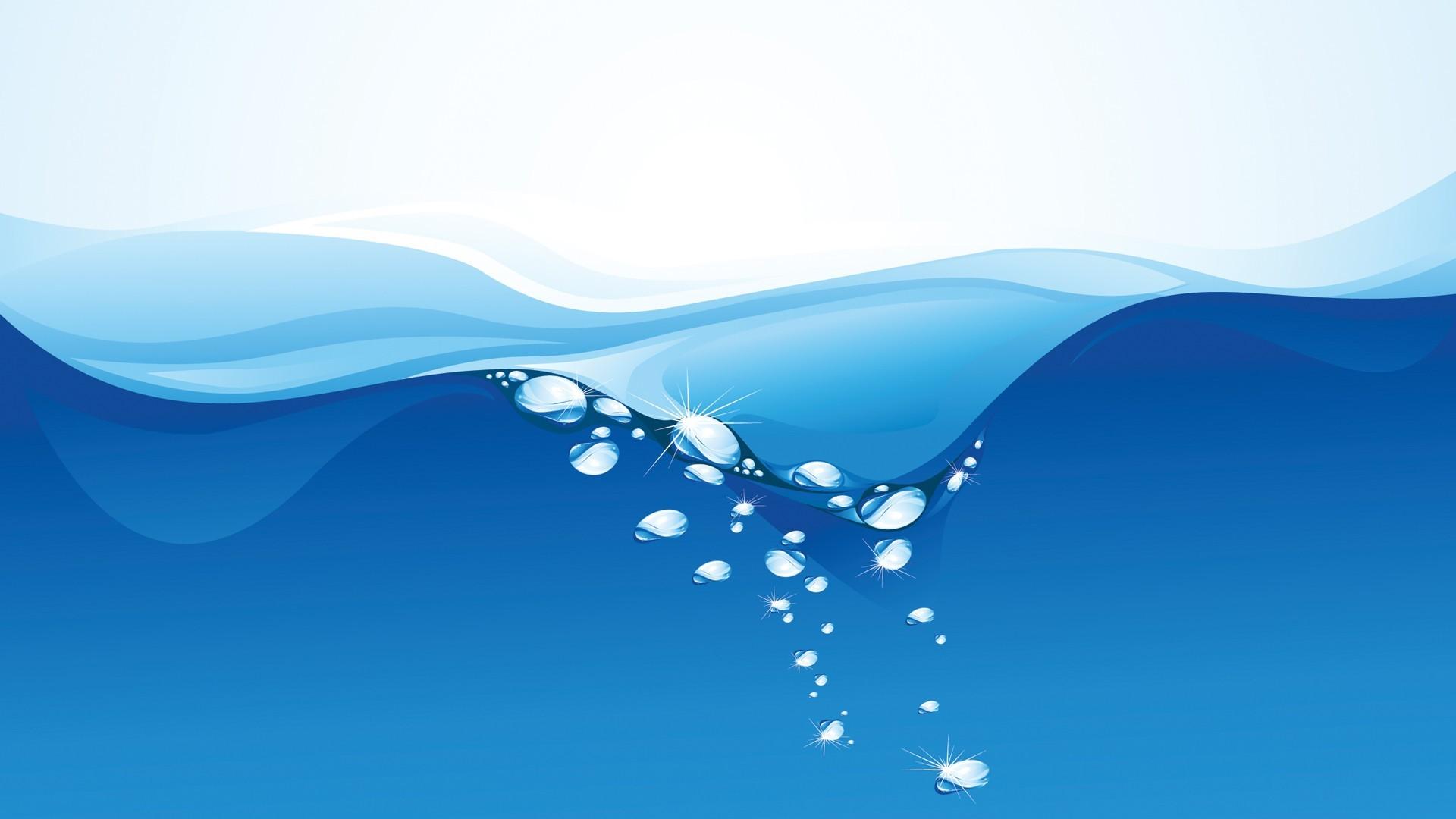 1920x1080 Blue Waves Illustrations Water Wave Vector Art Wallpaper