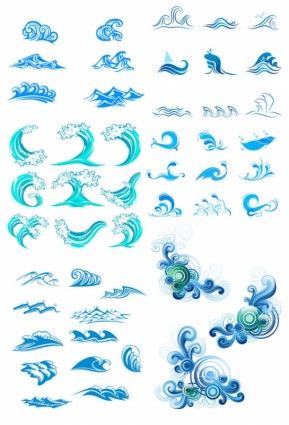 289x425 Blue Waves Graphics Vector Vector Misc