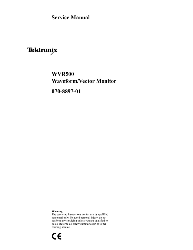 791x1024 Service Manual Waveformvector Monitor