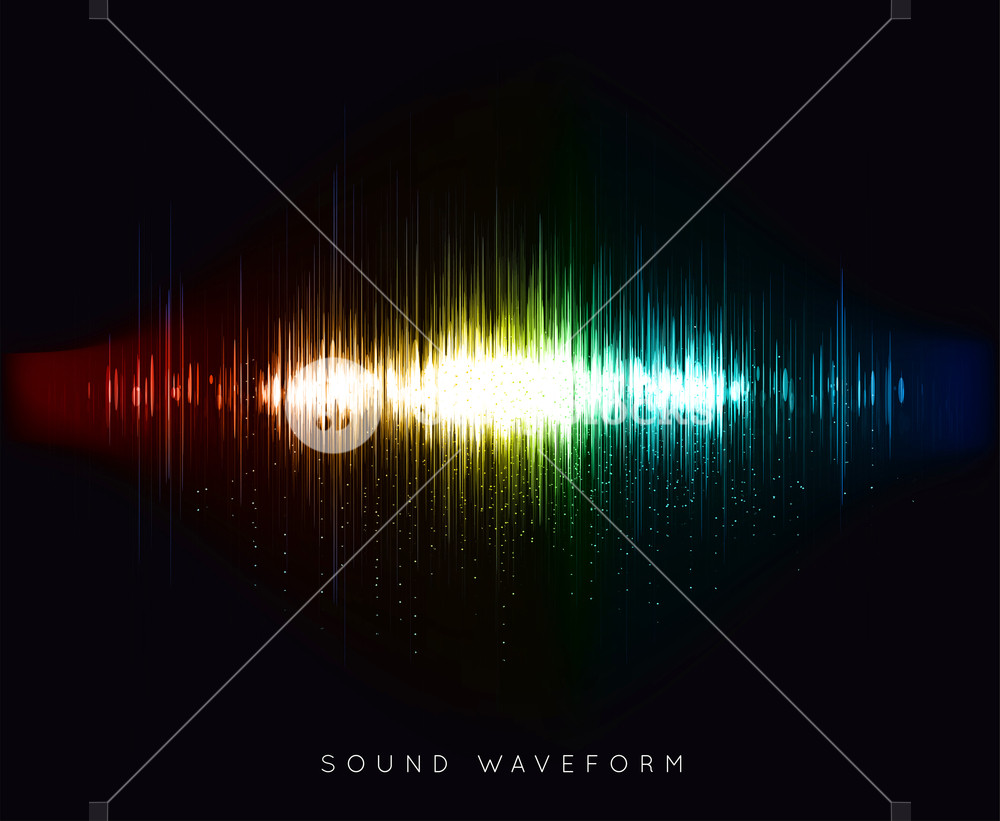 1000x821 Soundwave Waveform Vector Illustration On Black Background Royalty