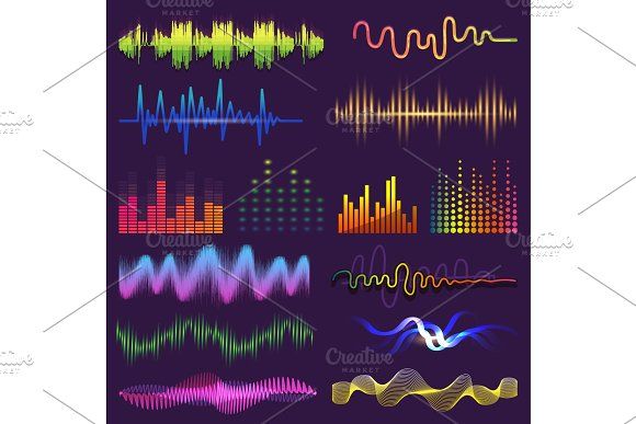 580x387 Music Waves Of Sound On Radio Vector Audio Sounding Waveform