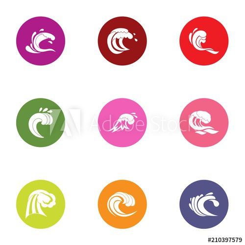 500x500 Wavelength Icons Set Flat Set Of Wavelength Vector Icons