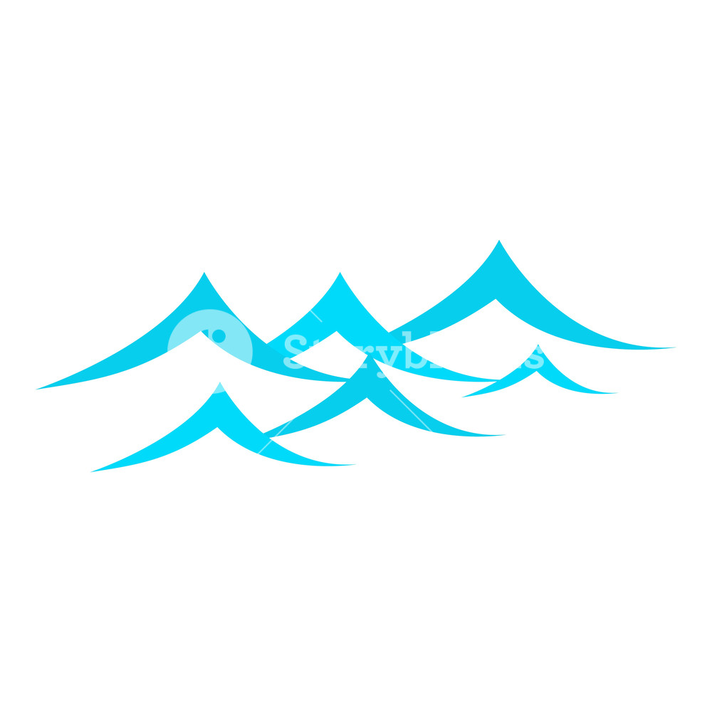 1000x1000 Little Sea Waves Icon Cartoon Illustration Of Little Sea Waves