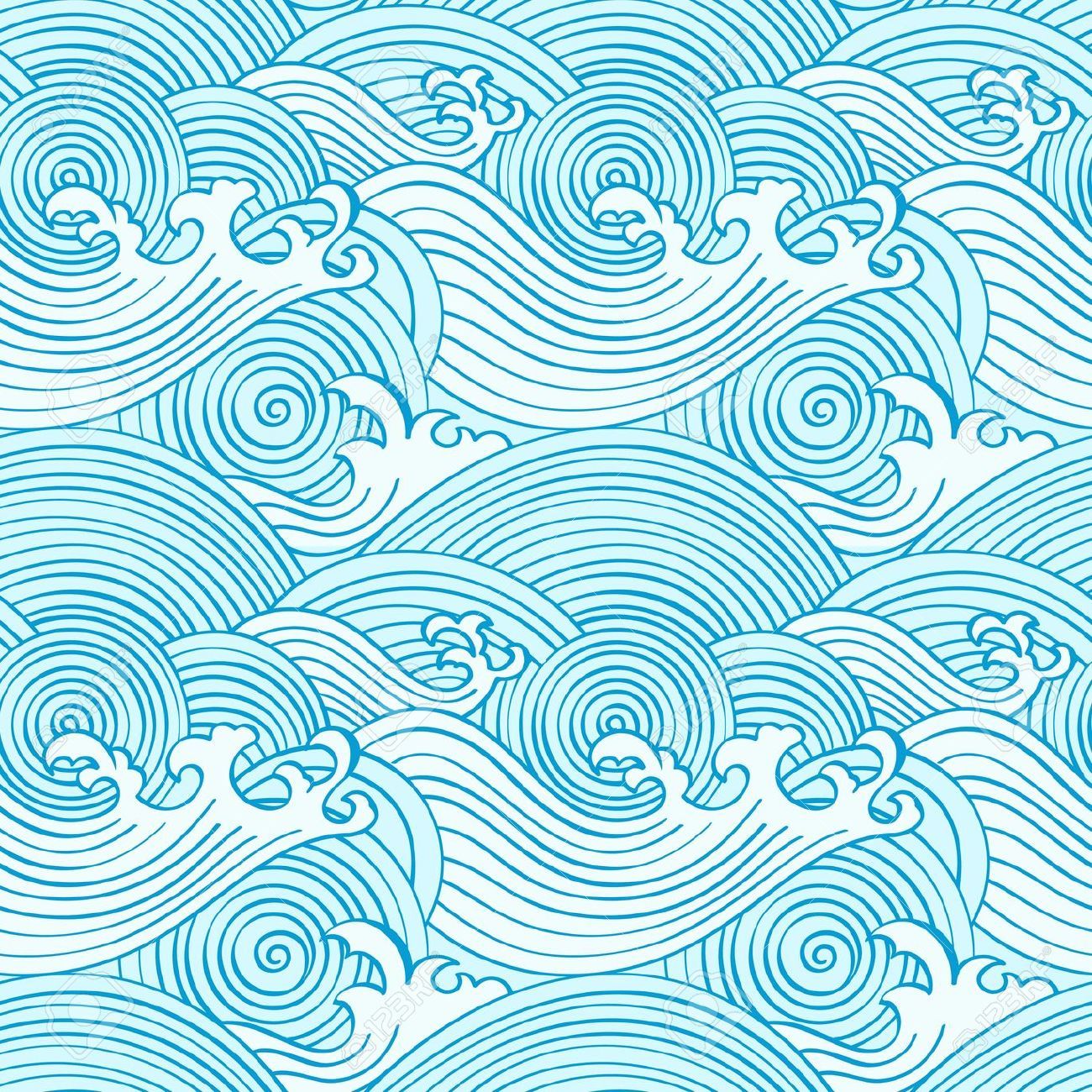 1300x1300 Stock Vector Inspiration Waves Vector, Japanese Waves, Pattern Art