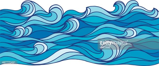 642x267 Vector Illustration Of Sea Waves Cs, High Res