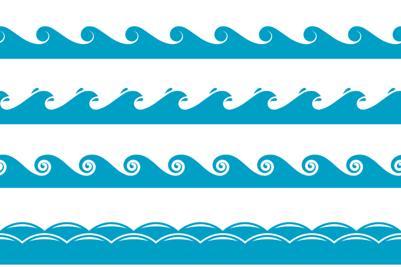 800x533 Water Waves Vector Symbols Set
