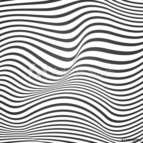 500x500 Black And White Curved Lines, Surface Waves, Vector Design