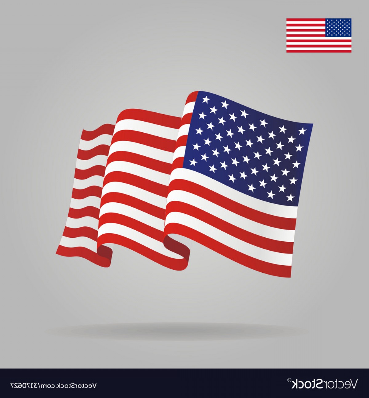 Waving American Flag Vector at Vectorified.com | Collection of Waving ...