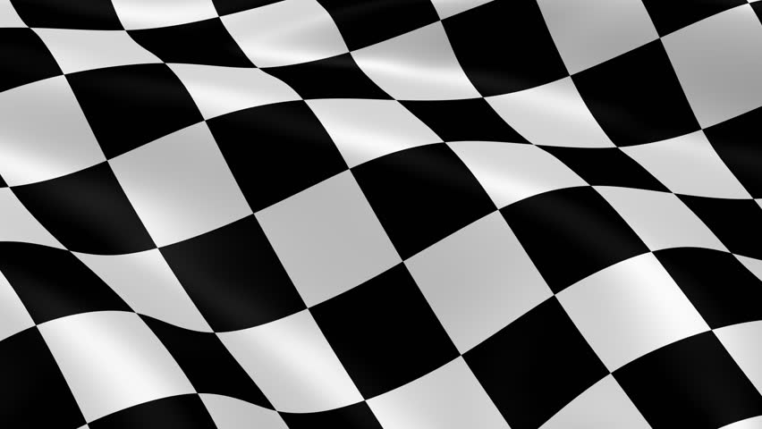 852x480 Chequered Flag Waving In The Stock Footage Video