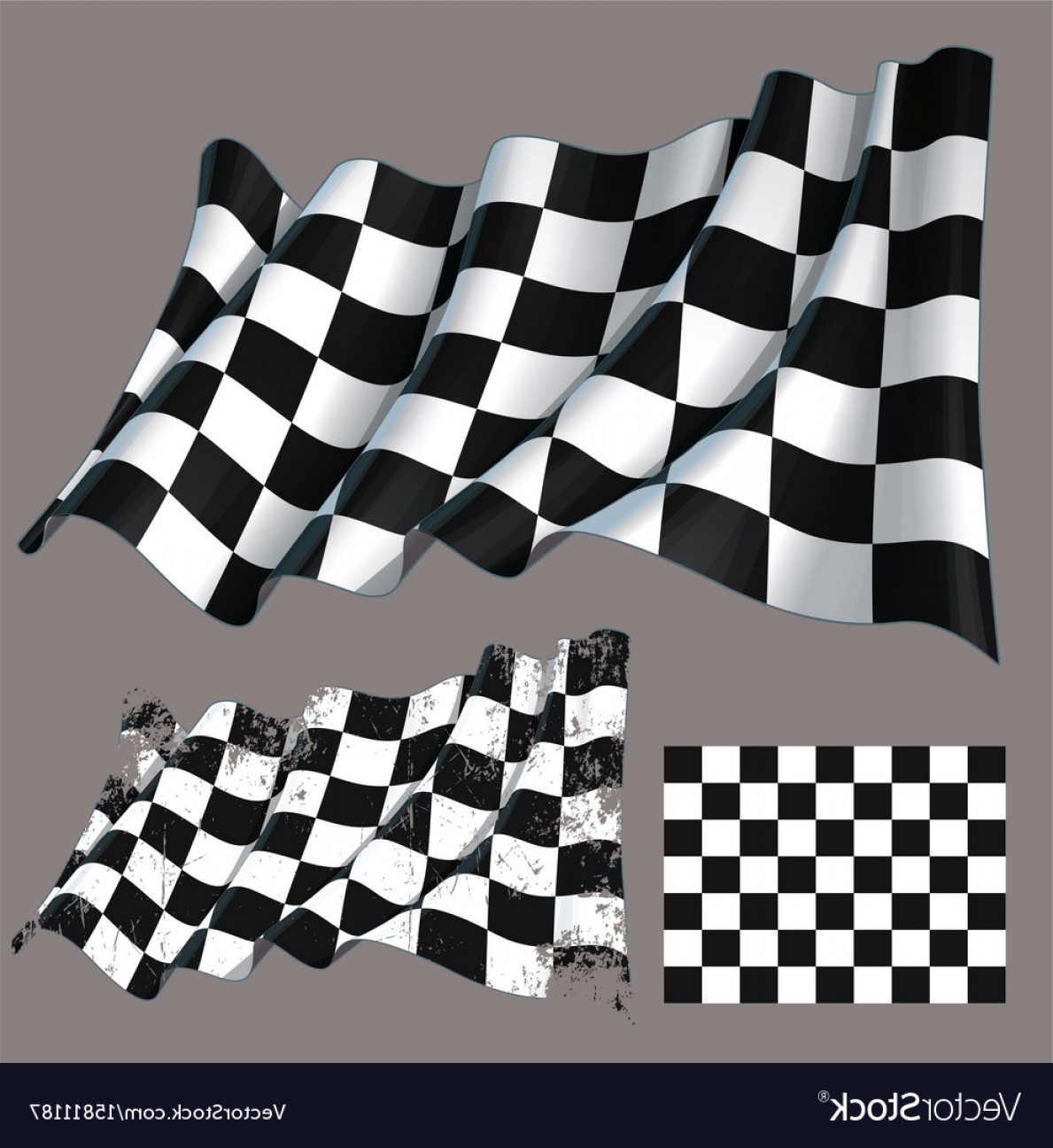 Waving Checkered Flag Vector At Collection Of Waving