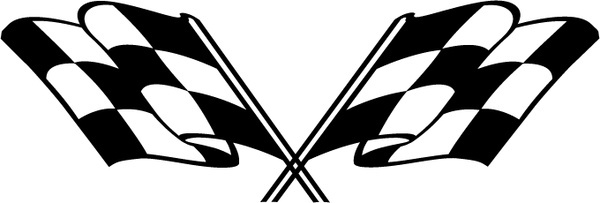 600x203 Checkered Flag Logo Free Vector Download