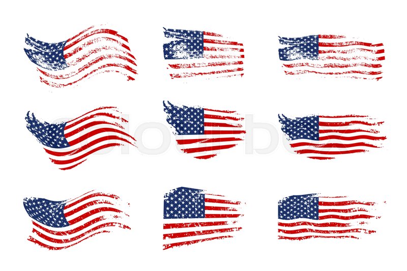 Vintage Waving Usa Flag Set Vector Stock Vector Colourbox 800x534 Vintage Waving Usa Flag Set Vector Stock Vector Colourbox