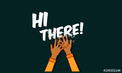 Hi There Waving Hand Vector Illustration Stock Image And Royalty 500x300 Hi There Waving Hand Vector Illustration Stock Image And Royalty