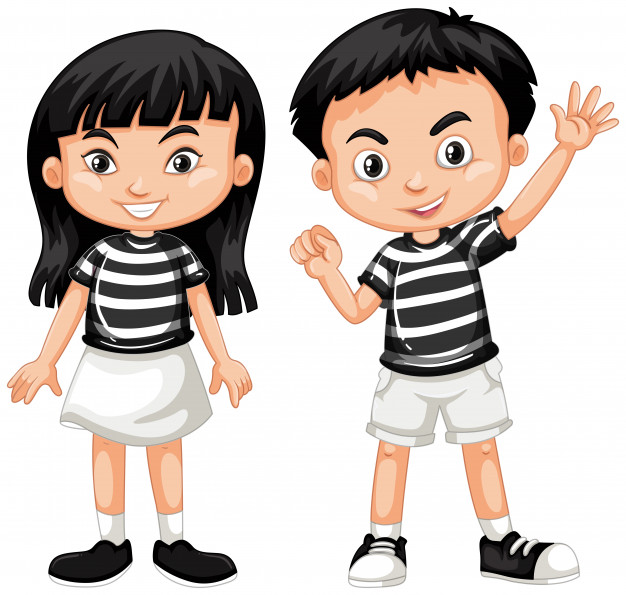 Asian Boy And Girl Waving Hand Vector Free Download 626x595 Asian Boy And Girl Waving Hand Vector Free Download