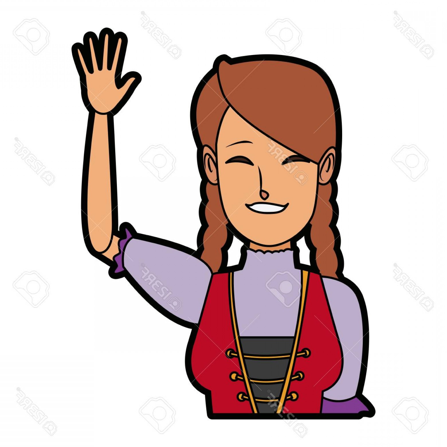 Photostock Vector Portrait Happy Swiss Woman Waving Hand Vector 1560x1560 Photostock Vector Portrait Happy Swiss Woman Waving Hand Vector