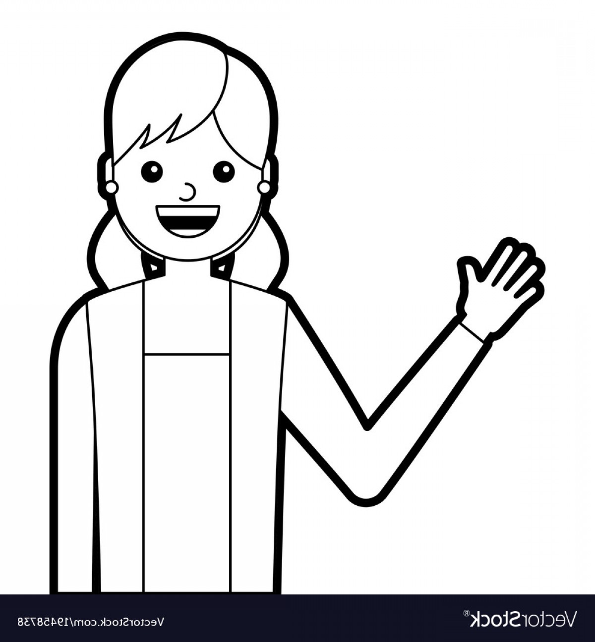 Portrait Young Woman Waving Hand Happy Cartoon Vector Soidergi 1200x1296 Portrait Young Woman Waving Hand Happy Cartoon Vector Soidergi