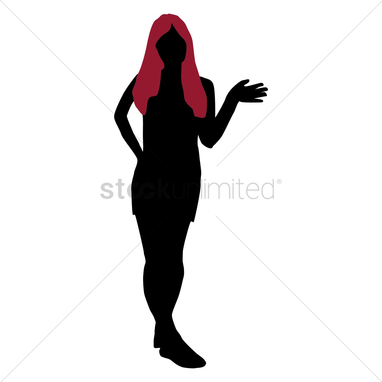 Silhouette Of A Girl Waving Hand Vector Image 1300x1300 Silhouette Of A Girl Waving Hand Vector Image