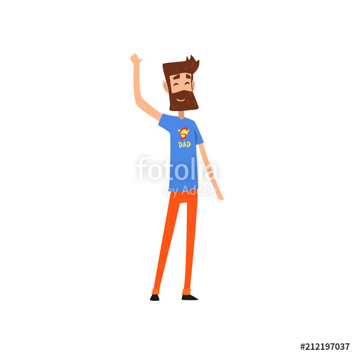 Super Hero Dad And His Daughter Waving Hands Vector Illustration 500x500 Super Hero Dad And His Daughter Waving Hands Vector Illustration