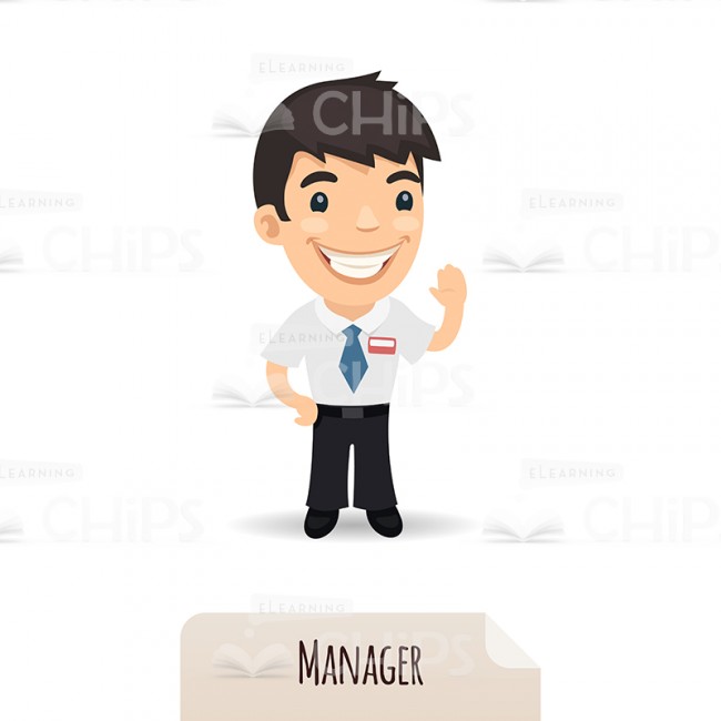 Young Manager Waving Hand Vector Character 650x650 Young Manager Waving Hand Vector Character