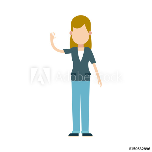 Character Blonde Woman Female Waving Hand Vector Illustration 500x500 Character Blonde Woman Female Waving Hand Vector Illustration