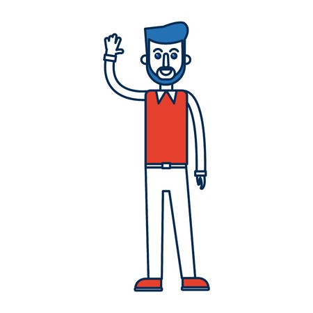 Man Character Standing Waving Hand Vector Illustration Royalty 450x450 Man Character Standing Waving Hand Vector Illustration Royalty