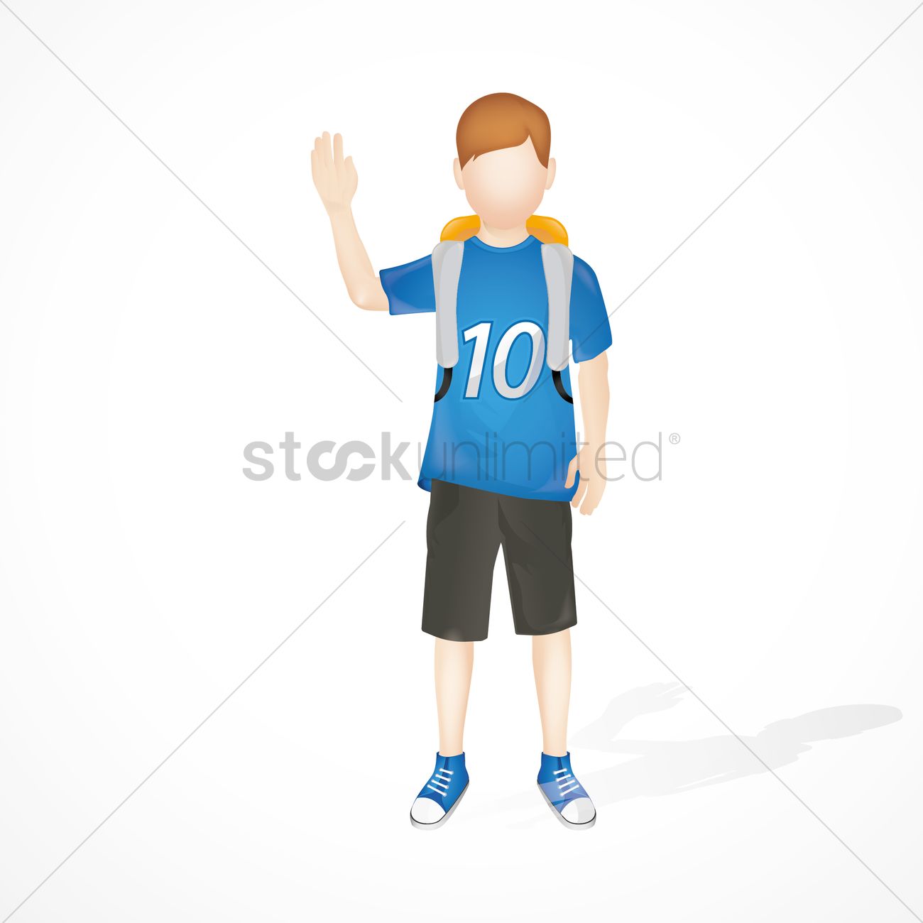 Boy Waving Hand Vector Image 1300x1300 Boy Waving Hand Vector Image